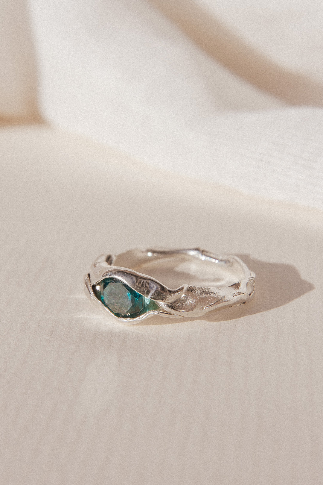Anillo Vaina Teal Topacio - Talla 6