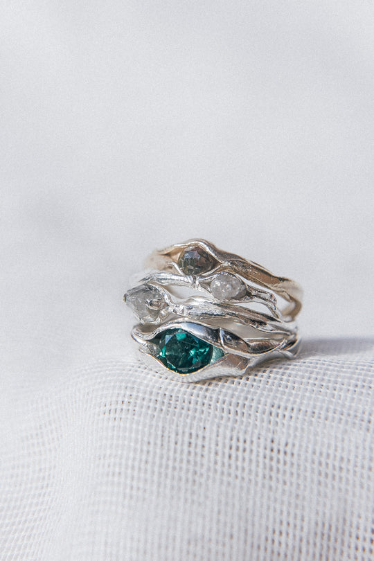 Anillo Vaina Teal Topacio - Talla 6